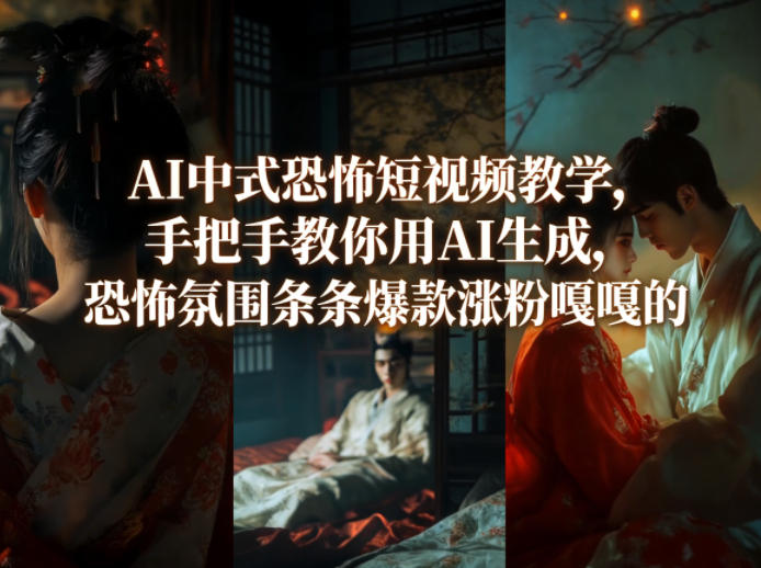 AI中式恐怖短视频教学，手把手教你用AI生成，恐怖氛围条条爆款涨粉嘎嘎的-万象聊项目