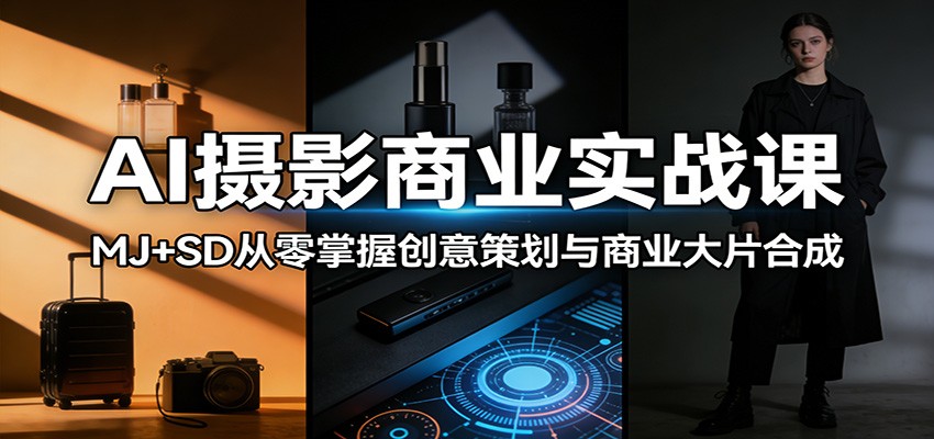 AI摄影商业实战课：MJ+SD从零掌握创意策划与商业大片合成-万象聊项目