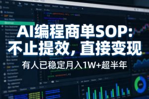 AI编程商单SOP,AI编程不能只给工作提效,还要直接变现,有人已经稳定月入1W+半年了-万象聊项目