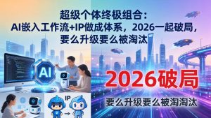 超级个体终极组合：AI嵌入工作流+IP做成体系，2026一起破局，要么升级要么被淘汰-万象聊项目