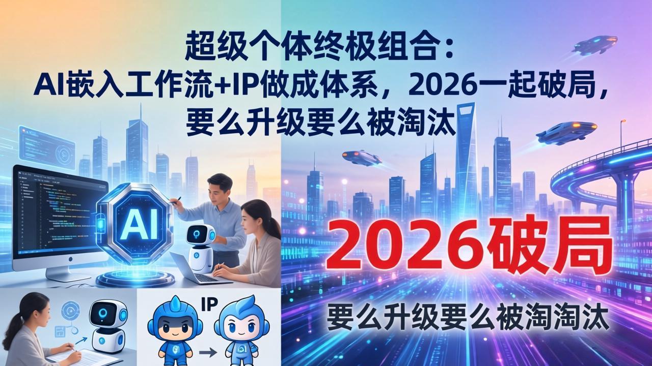 超级个体终极组合：AI嵌入工作流+IP做成体系，2026一起破局，要么升级要么被淘汰-万象聊项目