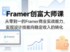 Framer创富大师课，从零到一的Framer商业实战能力，实现设计技能向稳定收入的转化-万象聊项目