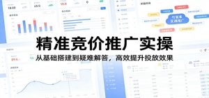 精准竞价推广实操：从基础搭建到疑难解答，高效提升投放效果-万象聊项目