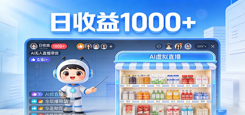 不用露脸不用说话，24小时自动卖货赚钱，全天自动直播，收益看得见-万象聊项目