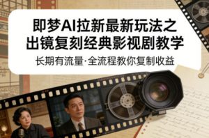 即梦AI拉新最新玩法之出镜复刻经典影视剧教学，长期有流量，全流程教你复制收益-万象聊项目