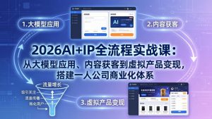2026AI+IP全流程实战课：从大模型应用、内容获客到虚拟产品变现，搭建一人公司商业化体系-万象聊项目