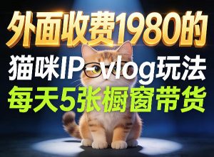 宠物赛道猫咪IP-vlog玩法，26条视频涨粉29W，每天5张橱窗带货拆解-万象聊项目