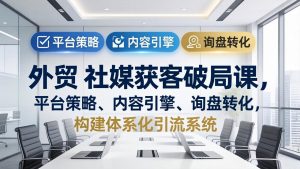 外贸 社媒获客破局课，平台策略、内容引擎、询盘转化，构建体系化引流系统(更新26年3月-万象聊项目