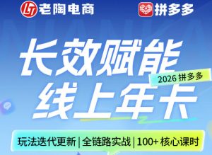 拼多多线上SVIP线上年卡，从认知到基础、从推广到活动、从活动到玩法，全链路实战(26年4月6日更新)-万象聊项目