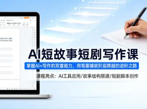 AI短故事短剧写作课,掌握AI+写作的双重能力,用笔墨铺就阶层跨越的进阶之路-万象聊项目