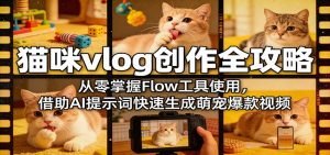 猫咪vlog创作全攻略：从零掌握Flow工具使用，借助AI提示词快速生成萌宠爆款视频-万象聊项目