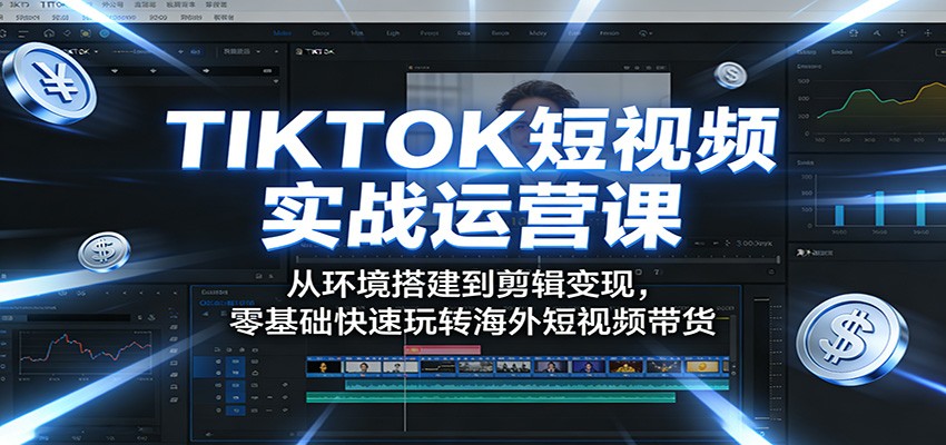 TIKTOK短视频实战运营课：从环境搭建到剪辑变现，零基础快速玩转海外短视频带货-万象聊项目