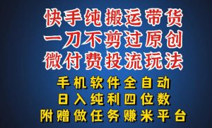最新黑科技快手搬运带货方法，手机就能操作，轻松带你日入四位数【揭秘】-万象聊项目