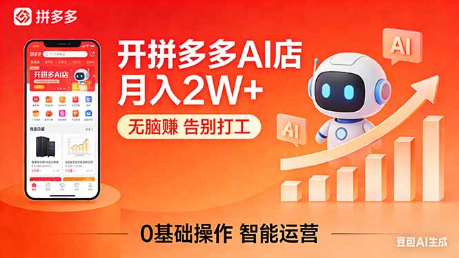 开一家拼多多AI店，月入2W+，无脑赚，告别打工，附SOP手册-万象聊项目