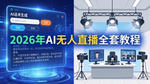 2026年AI无人直播全套教程：OBS安装+软件配置+直播间搭建+话术生成+一键开播实操-万象聊项目