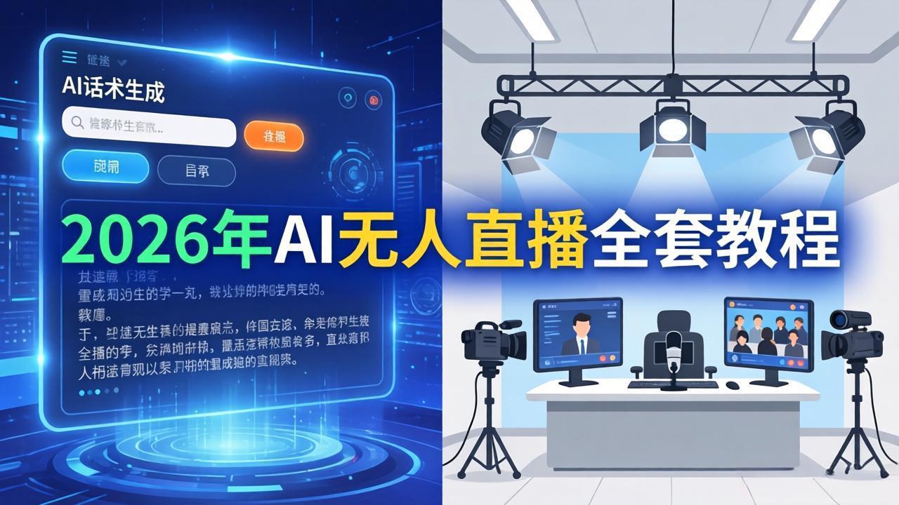 2026年AI无人直播全套教程：OBS安装+软件配置+直播间搭建+话术生成+一键开播实操-万象聊项目