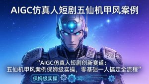 AIGC仿真人短剧创新赛道：五仙机甲风案例保姆级实操，零基础一人搞定全流程-万象聊项目
