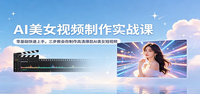 AI美女视频制作实战课：零基础快速上手，三步教会你制作高清爆款AI美女短视频-万象聊项目