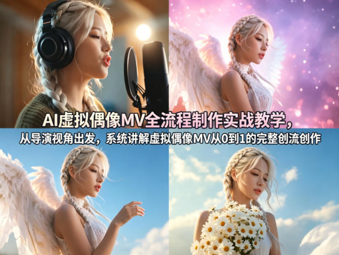 AI虚拟偶像MV全流程制作实战教学，从导演视角出发，系统讲解虚拟偶像MV从0到1的完整创作流程-万象聊项目