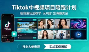 某大佬的Tiktok中视频项目陪跑，涵盖TK各个赛道玩法教学，从0到1出海賺美金-万象聊项目