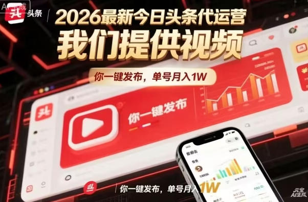 今日头条躺賺模式，你9我1，操作简单，一键发布，单机日入数百，长期合作【揭秘】-万象聊项目