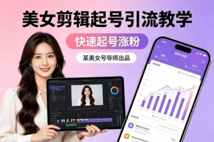某美女号导师出品：美女剪辑起号引流教学，快速起号涨粉-万象聊项目