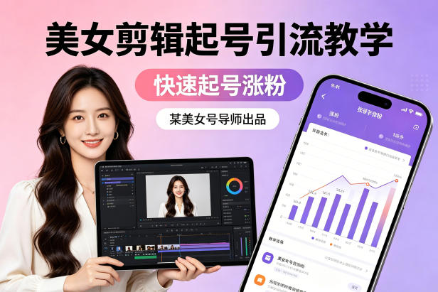 某美女号导师出品：美女剪辑起号引流教学，快速起号涨粉-万象聊项目