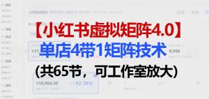 小红书虚拟矩阵4.0技术：单店4带1矩阵(共65节，可工作室放大)-万象聊项目