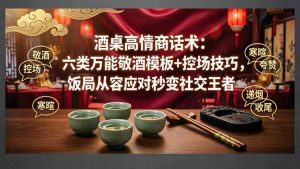 付费文章：酒桌高情商话术：六类万能敬酒模板+控场技巧，饭局从容应对秒变社交王者-万象聊项目