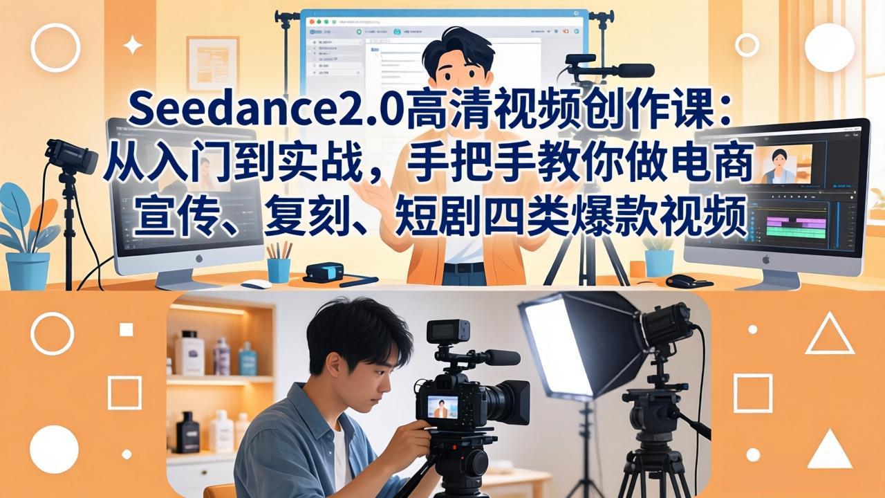 Seedance2.0高清视频创作课：从入门到实战，手把手教你做电商、宣传、复刻、短剧四类爆款视频-万象聊项目