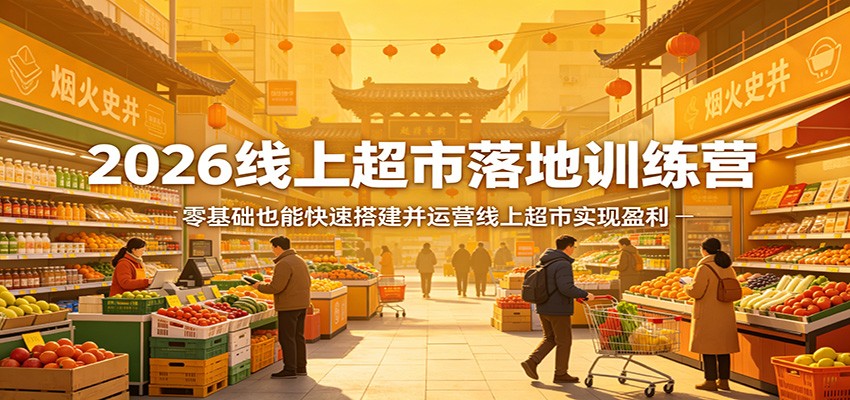 2026线上超市落地训练营，零基础也能快速搭建并运营线上超市实现盈利-万象聊项目