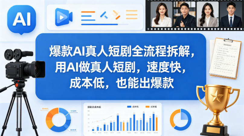 爆款AI真人短剧全流程拆解，用AI做真人短剧，速度快，成本低，也能出爆款-万象聊项目