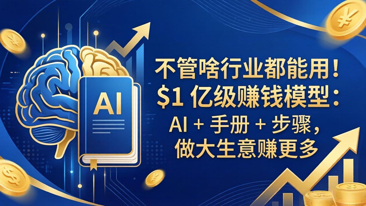 不管啥行业都能用！$1 亿级赚钱模型：AI + 手册 + 步骤，做大生意赚更多-万象聊项目