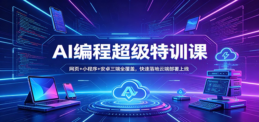 AI编程超级特训课：网页+小程序+安卓三端全覆盖，快速落地云端部署上线-万象聊项目
