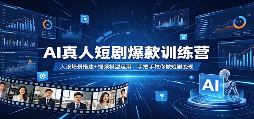 AI真人短剧爆款训练营：人设场景搭建+视频模型运用，手把手教你做短剧变现-万象聊项目