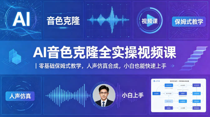 AI音色克隆全实操视频课｜零基础保姆式教学，人声仿真合成，小白也能快速上手-万象聊项目