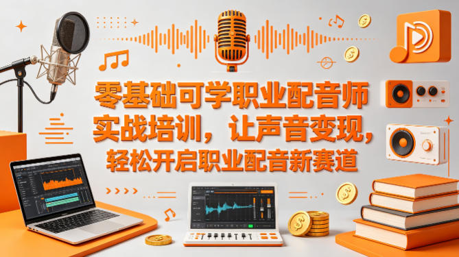零基础可学职业配音师实战培训，让声音变现，轻松开启职业配音新赛道-万象聊项目