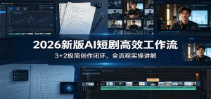 2026新版AI短剧高效工作流：3+2极简创作闭环，全流程实操讲解-万象聊项目