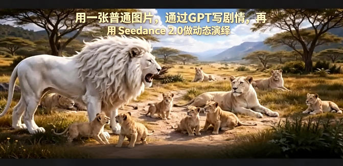 用一张普通图片，通过GPT写剧情，再用Seedance 2.0做动态演绎，居然能生成迪士尼风格搞笑动画-万象聊项目