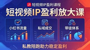 短视频IP盈利放大课：小红书流量+私域成交+带徒体系，私教陪跑助力稳定盈利-万象聊项目