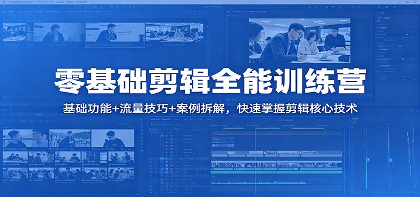 零基础剪辑全能训练营：基础功能+流量技巧+案例拆解，快速掌握剪辑核心技术-万象聊项目
