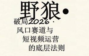 野狼团队·多平台实操运营课，覆盖AI口播、服装、好物、漫剪等热门玩法(更新4月)-万象聊项目