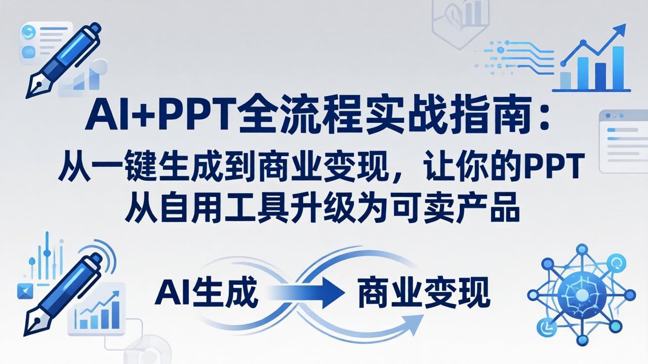 AI+PPT全流程实战指南-更新4月21：从一键生成到商业变现，让你的PPT从自用工具升级为可卖产品-万象聊项目