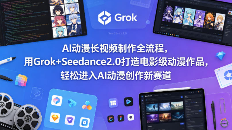 AI动漫长视频制作全流程，用Grok+Seedance2.0打造电影级动漫作品，轻松进入AI动漫创作新赛道-万象聊项目