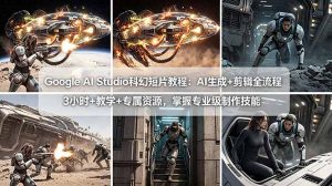 Google AI Studio科幻短片教程：AI生成+剪辑全流程，3小时+教学+专属资源，掌握专业级制作技能-万象聊项目