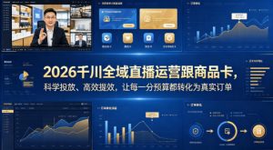 2026千川全域直播运营跟商品卡，科学投放、高效提效，让每一分预算都转化为真实订单-万象聊项目