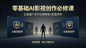 零基础AI影视创作必修课，全套僵尸系列实操教程加配套资料，全程答疑带你独立完整出片-万象聊项目