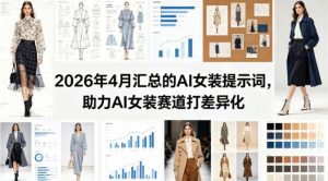 2026年4月汇总的AI女装提示词，助力AI女装赛道打差异化-万象聊项目