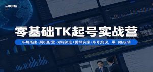 零基础TK起号实战营：环境搭建+ 刷机配置+对标筛选+剪辑实操+账号变现，零门槛玩转-万象聊项目