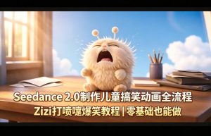 Seedance 2.0制作儿童搞笑动画全流程Zizi打喷嚏爆笑教程｜零基础也能做-万象聊项目